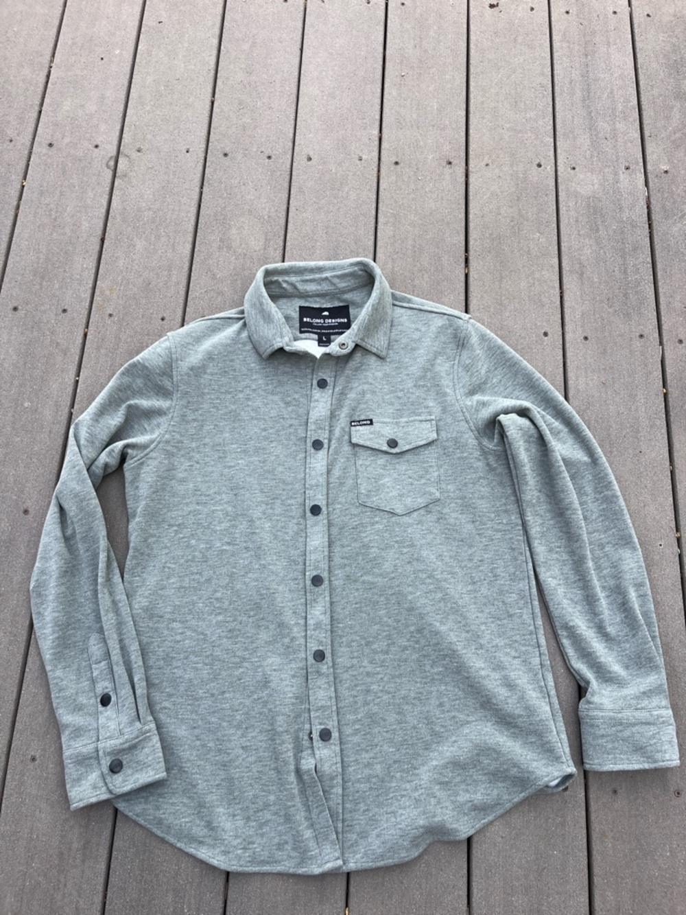 Belong Designs Men’s Sherman Fleece Button Up in Pine size L